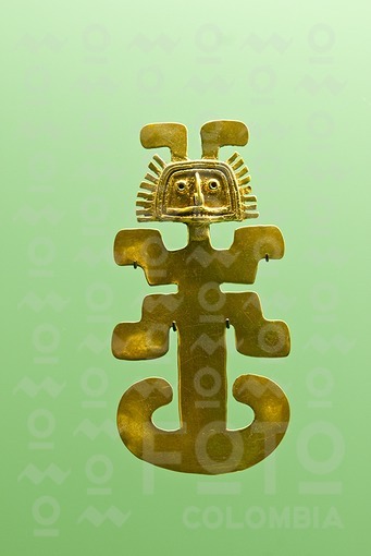 Pieza precolombina de oro, cartagena, Bolivar / precolumbian piece of gold, Cartagena, Bolivar